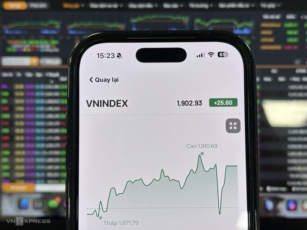 Chứng khoán vượt 1.900 điểm